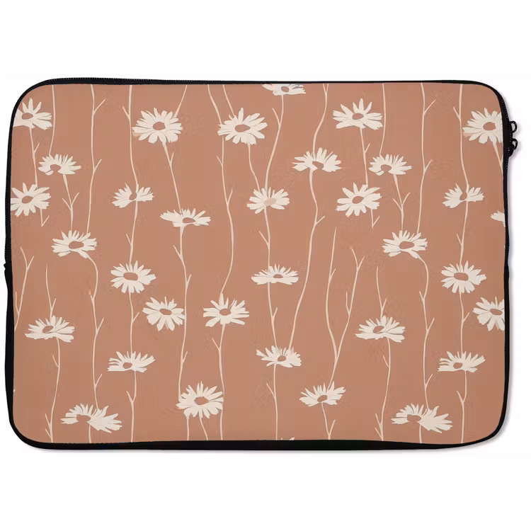 Madeliefjes - Subtiel - Terracotta laptophoes neopreen klein 279 -zkaufland3dotto