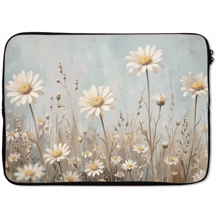 Madelief - Illustratie - Wit laptophoes neopreen klein -zkaufland3dotto