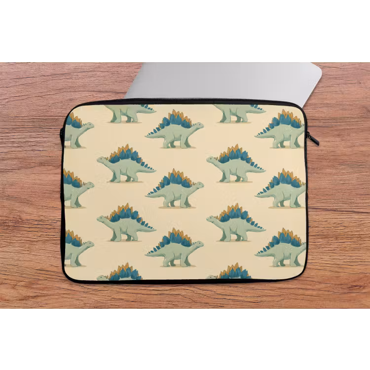 Dino - Patroon - Groen laptophoes neopreen klein 279 -tafel