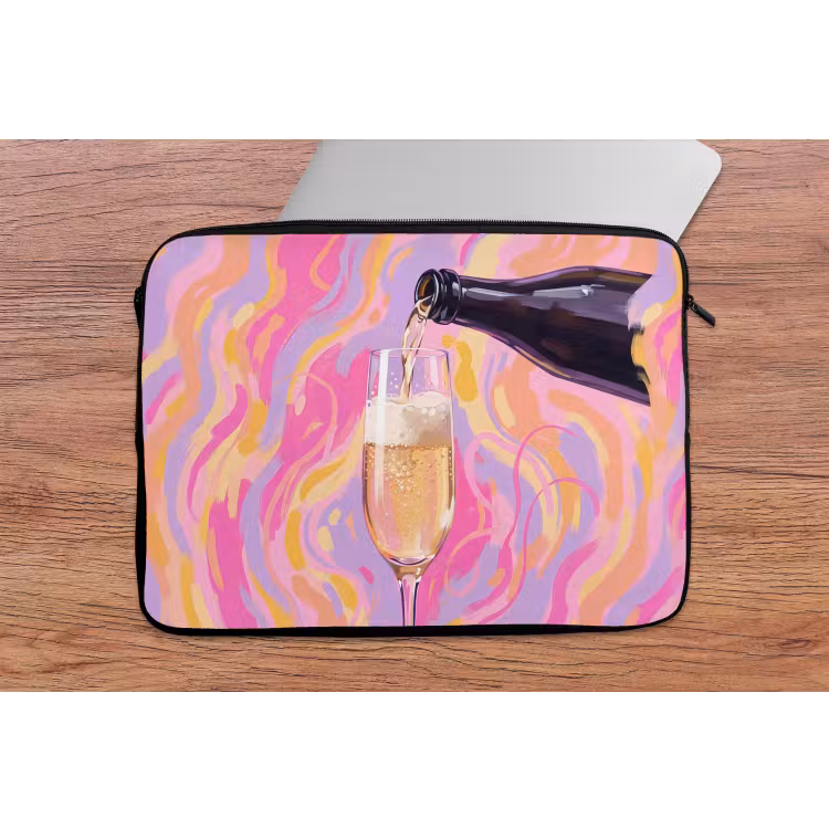 Drank - Inschenken - Feest - Abstract - Roze laptophoes neopreen klein -tafel