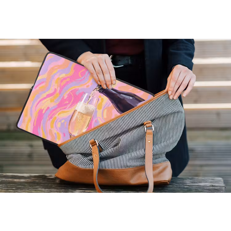 Drank - Inschenken - Feest - Abstract - Roze laptophoes neopreen klein -tas