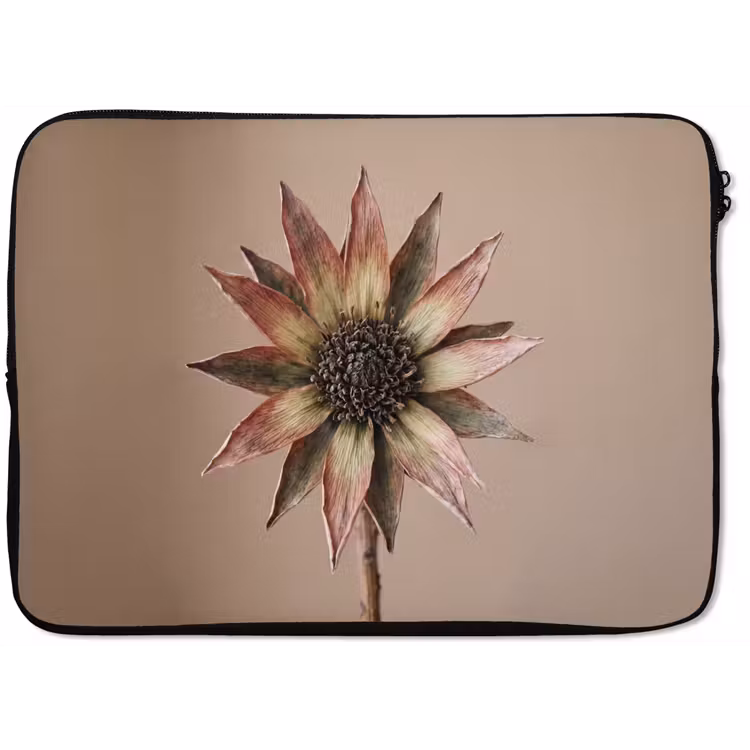 Droogbloem - Protea - Vintage - Beige - Rustiek laptophoes neopreen klein -zkaufland3dotto