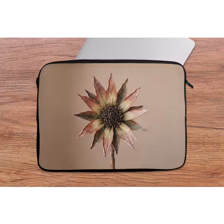Droogbloem - Protea - Vintage - Beige - Rustiek laptophoes neopreen klein -tafel