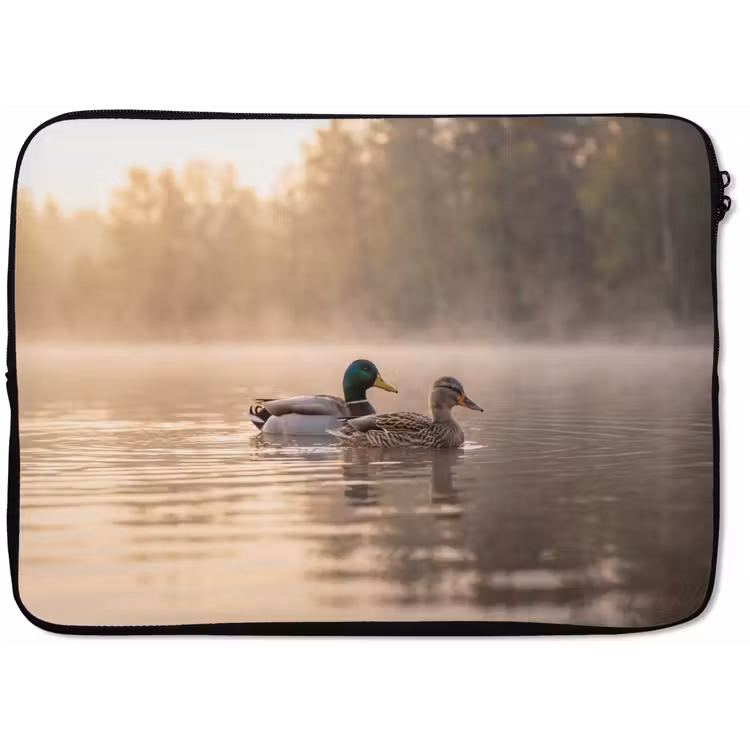 Eenden - Water - Mist - Natuur laptophoes neopreen klein -zkaufland3dotto