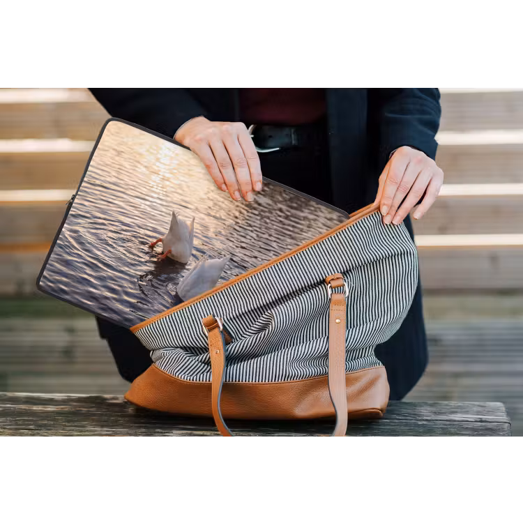 Eenden - Water - Natuur laptophoes neopreen klein -tas