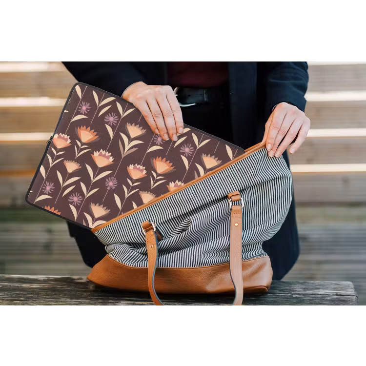 Elegant - Retro - Bruin laptophoes neopreen klein 279 -tas