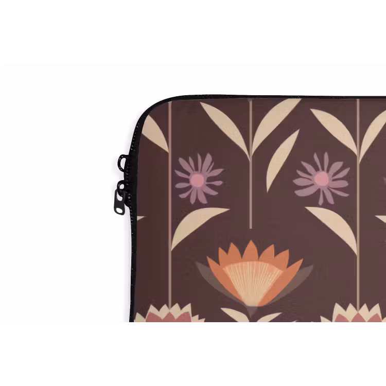Elegant - Retro - Bruin laptophoes neopreen klein 279 -detail