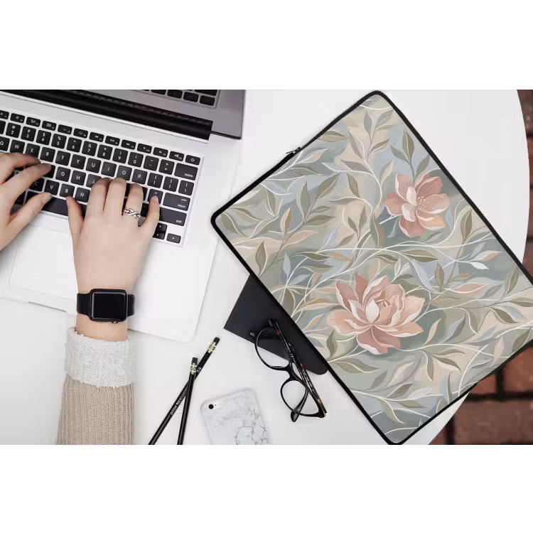 Elegant - Romantiek - Roze laptophoes neopreen klein -bureau