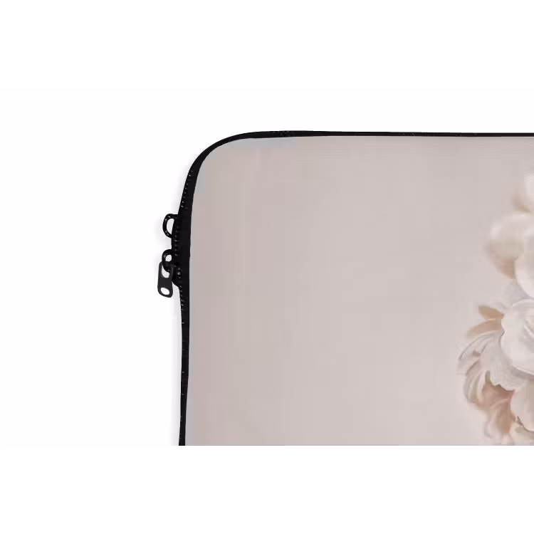 Gezicht - Pioenrozen - Crème laptophoes neopreen klein -detail