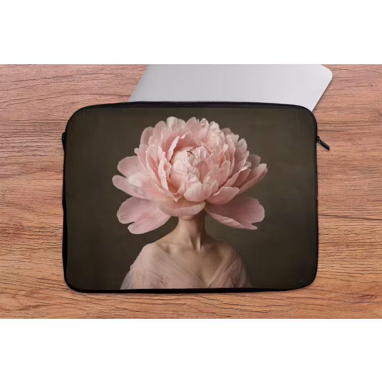 Gezicht - Roos - Roze laptophoes neopreen klein -tafel