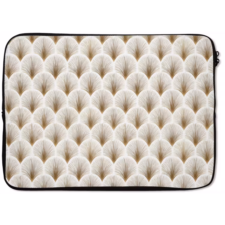 Waaiers - Art Deco - Elegant - Goud - Wit laptophoes neopreen klein 279 -zkaufland3dotto