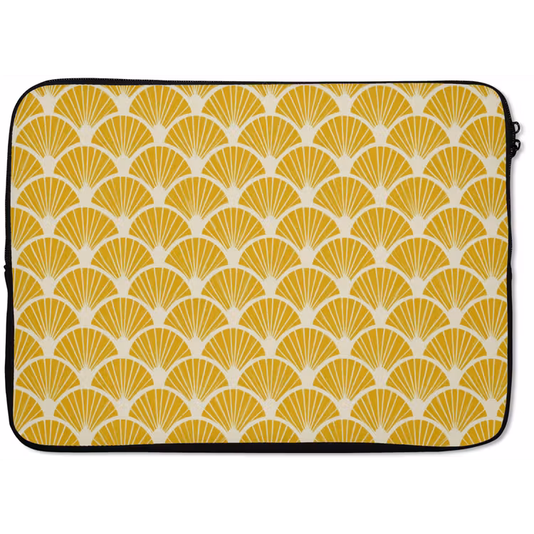Waaiers - Art Deco - Retro - Okergeel laptophoes neopreen klein 279 -zkaufland3dotto