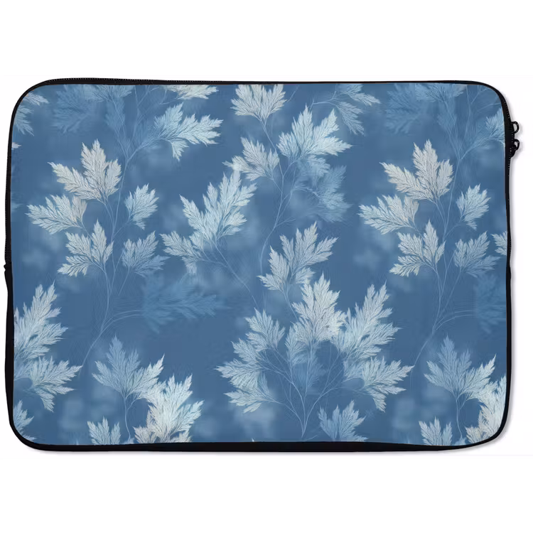 Varen - Botanisch - Patroon - Grijsblauw laptophoes neopreen klein 279 -zkaufland3dotto
