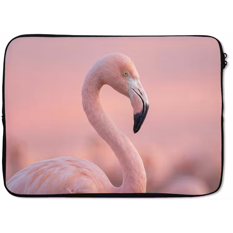 Flamingo - Portret - Roze laptophoes neopreen klein -zkaufland3dotto