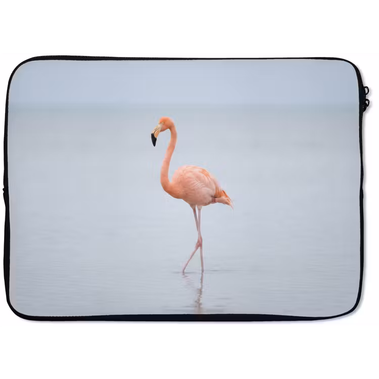 Flamingo - Zee - Roze laptophoes neopreen klein -zkaufland3dotto