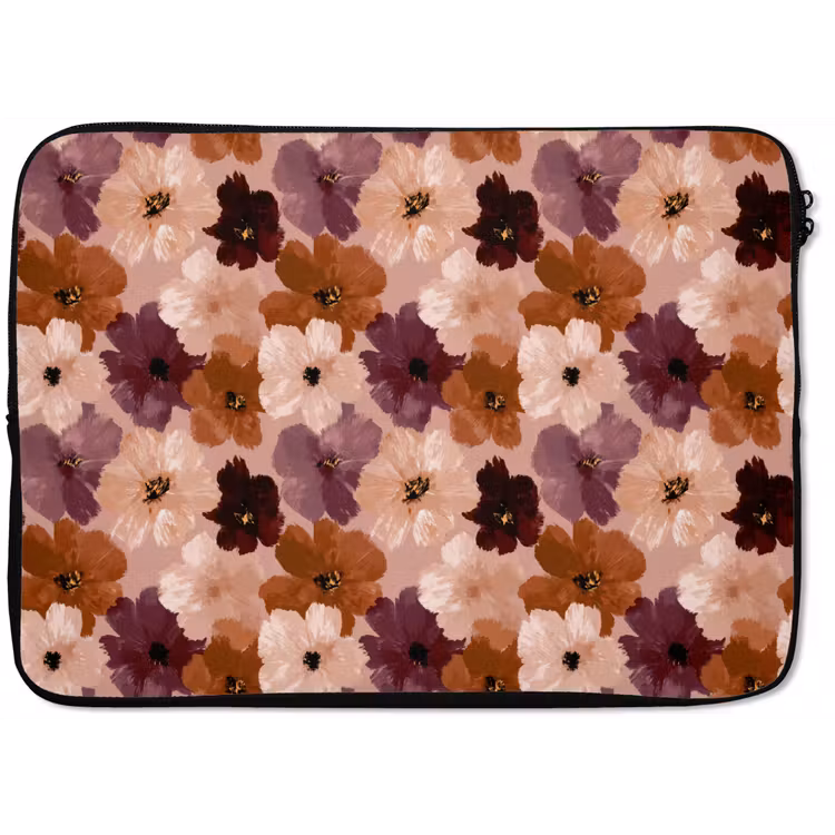 Bloemen - Abstract - Aardetinten laptophoes neopreen klein 279 -zkaufland3dotto