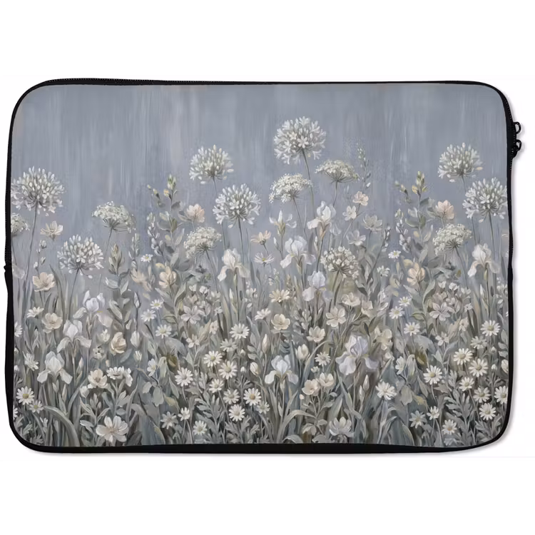 Bloemen - Botanisch - Blauw laptophoes neopreen klein -zkaufland3dotto