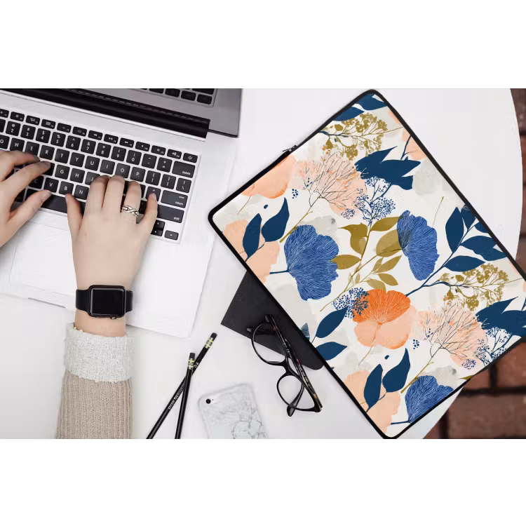 Bloemen - Botanisch - Kleurrijk laptophoes neopreen klein 279 -bureau