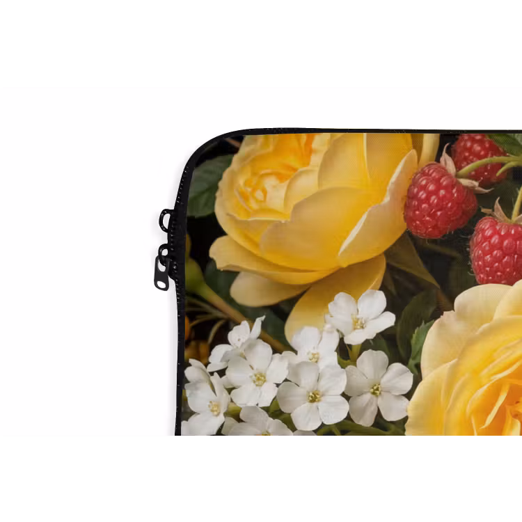 Bloemen - Boeket - Natuur - Klassiek - Geel laptophoes neopreen klein -detail