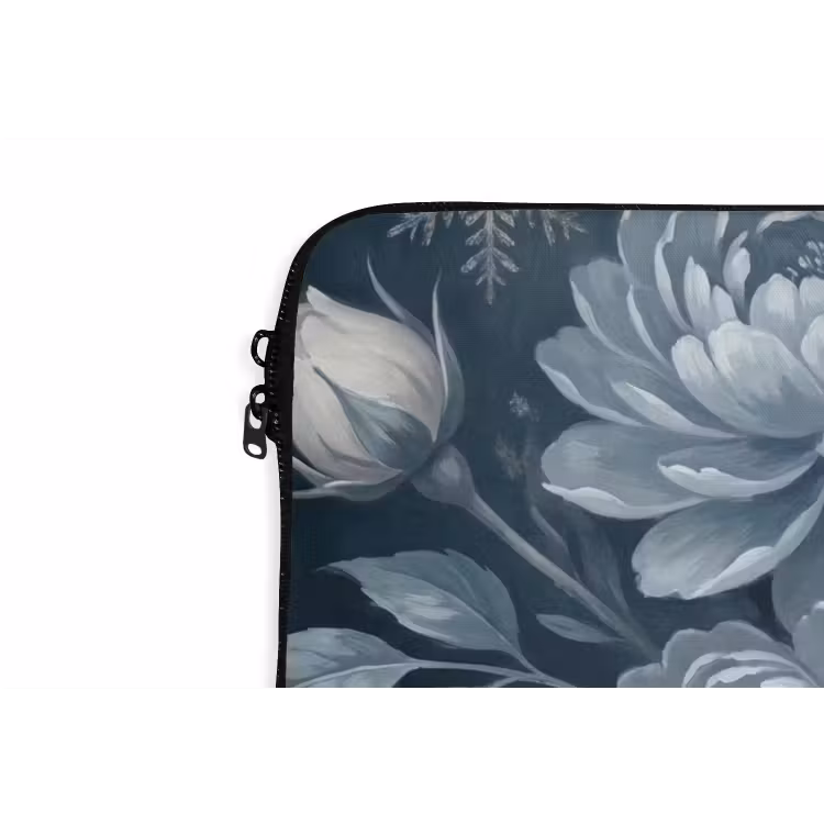 Bloemen - Boeket - Winter - Abstract - Blauw laptophoes neopreen klein -detail