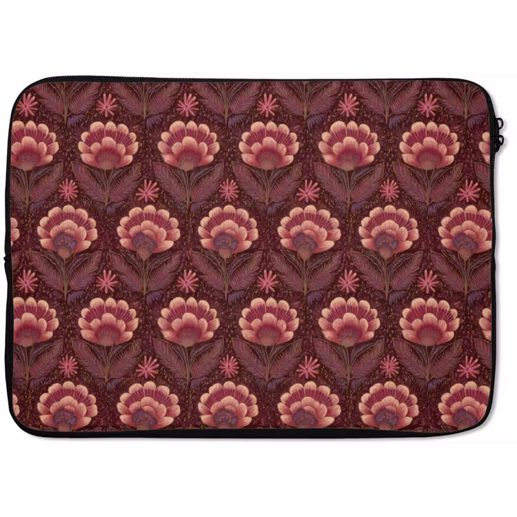 Bloemen - Waaier - Paars laptophoes neopreen klein 279 -zkaufland3dotto