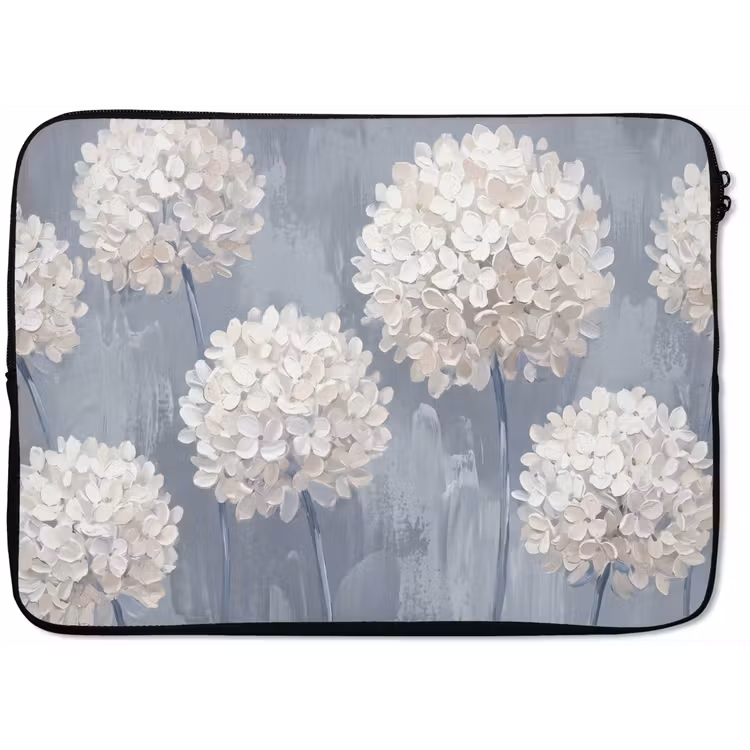 Bloemen - Illustratie - Blauw laptophoes neopreen klein -zkaufland3dotto