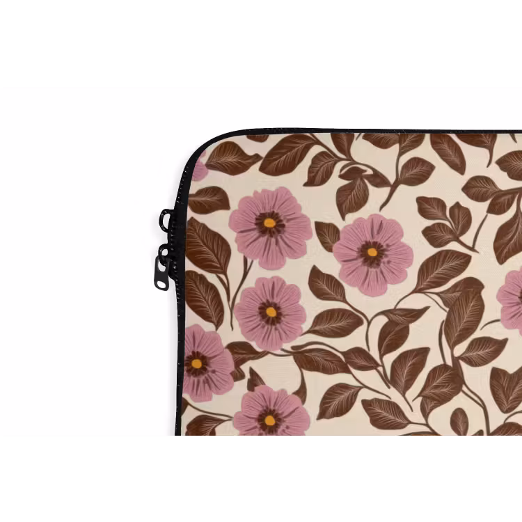 Bloemen - Bladeren - Kleurrijk laptophoes neopreen klein 279 -detail