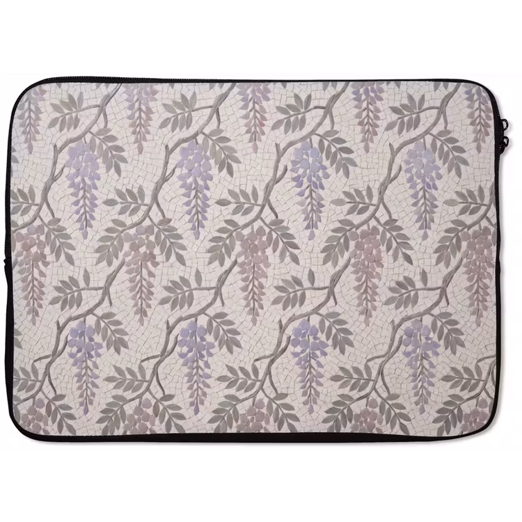 Bloemen - Mozaïek - Natuur - Patroon - Paars laptophoes neopreen klein -zkaufland3dotto
