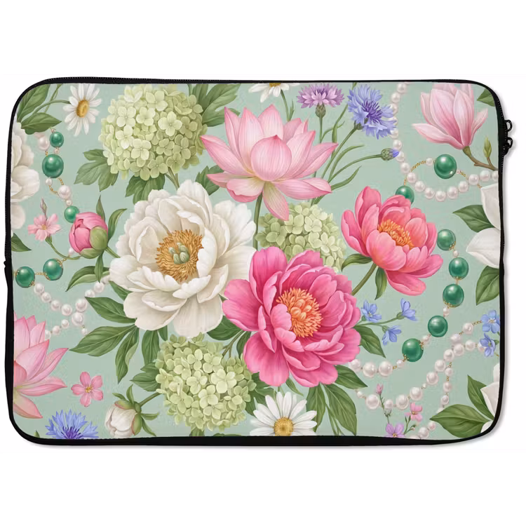 Bloemen - Patroon - Botanisch - Groen laptophoes neopreen klein -zkaufland3dotto