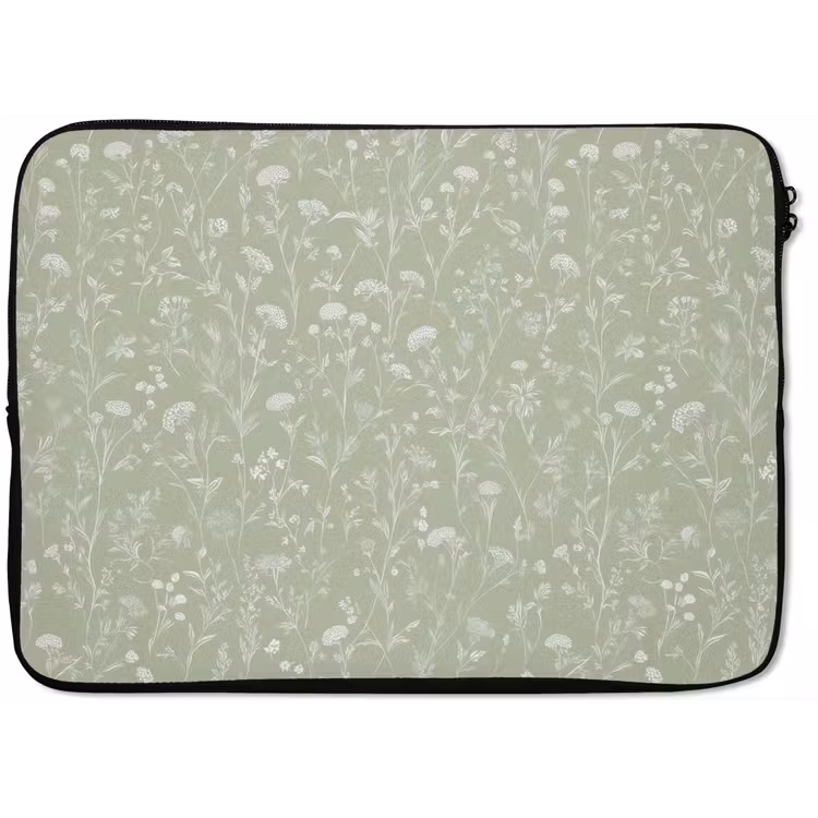 Bloemen - Patroon - Groen laptophoes neopreen klein 279 -zkaufland3dotto