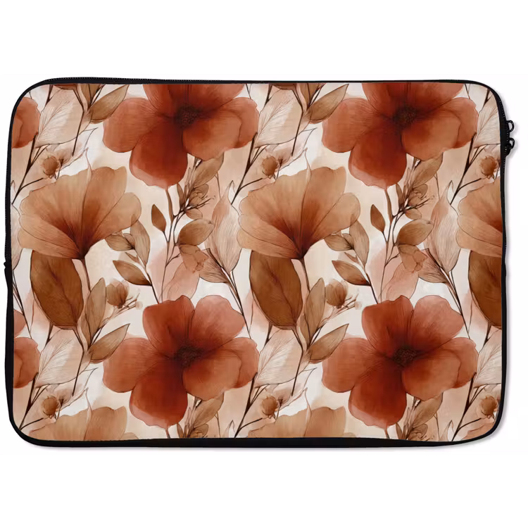 Bloemen - Aquarel - Botanisch - Terracotta laptophoes neopreen klein 279 -zkaufland3dotto