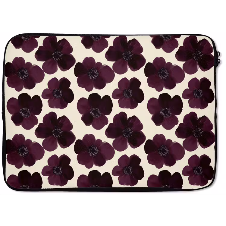 Bloemen - Aquarel - Paars laptophoes neopreen klein 279 -zkaufland3dotto