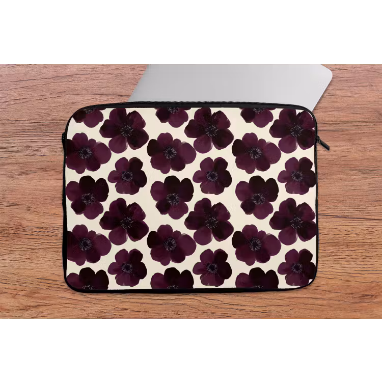Bloemen - Aquarel - Paars laptophoes neopreen klein 279 -tafel