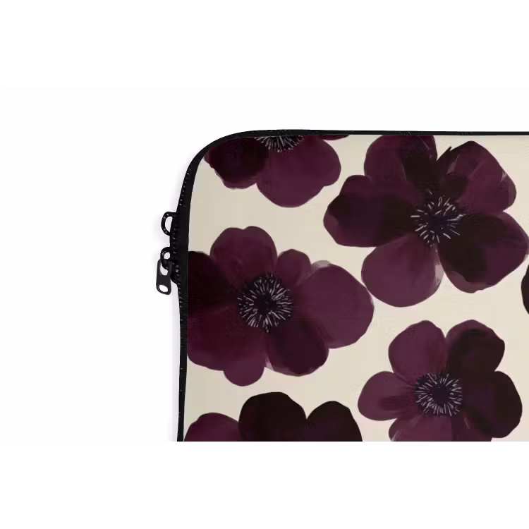 Bloemen - Aquarel - Paars laptophoes neopreen klein 279 -detail