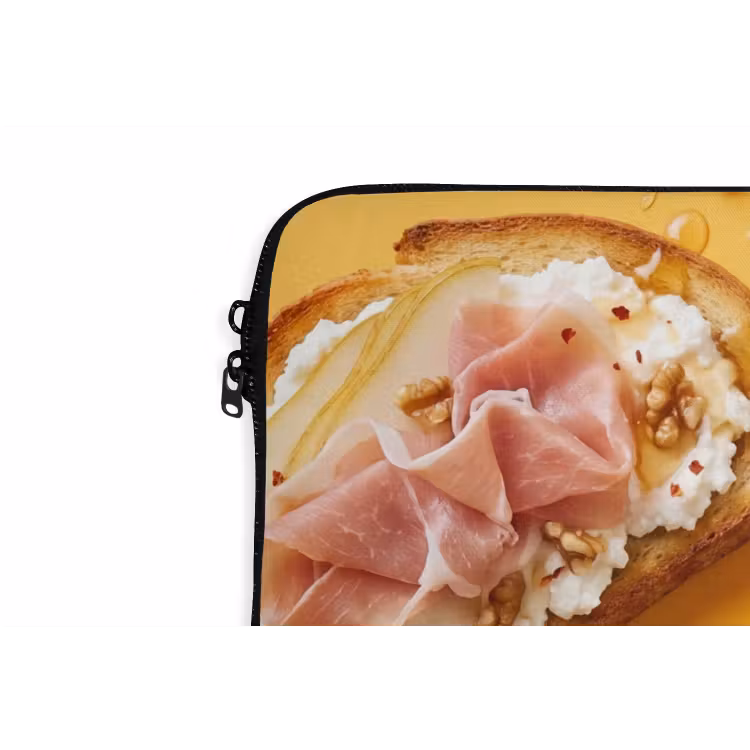 Eten - Brood - Ontbijt - Modern - Kleurrijk laptophoes neopreen klein -detail