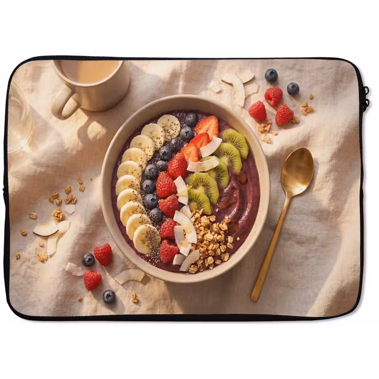 Eten - Ontbijtkom - Fruit - Gezond - Kleurrijk laptophoes neopreen klein -zkaufland3dotto