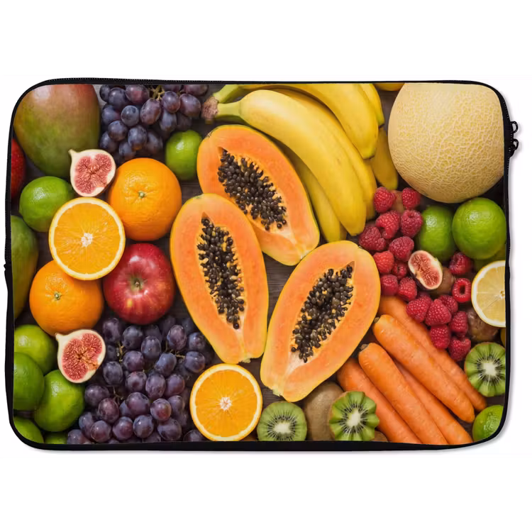 Eten - Fruit - Groenten - Vers - Kleurrijk laptophoes neopreen klein -zkaufland3dotto