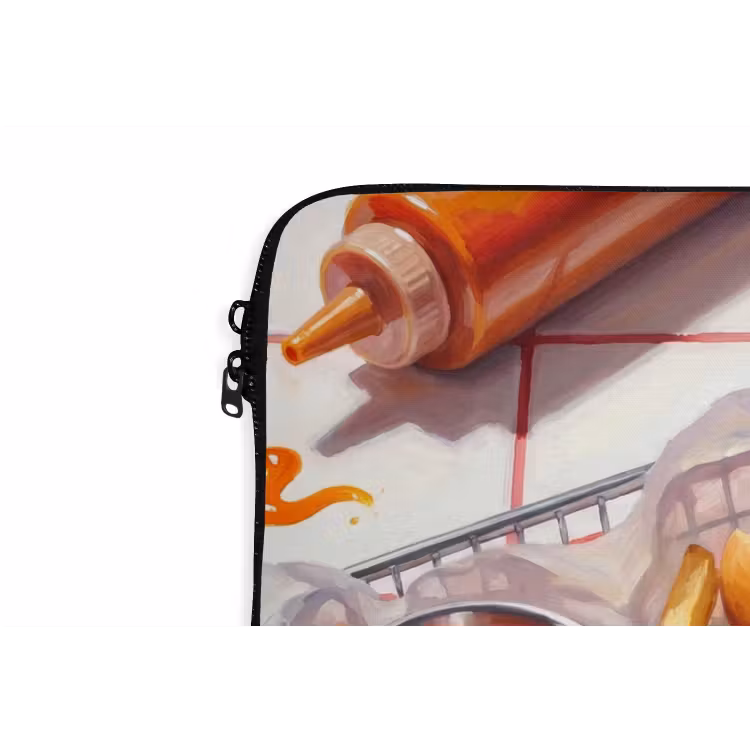 Eten - Hotdog - Fastfood - Modern - Rood laptophoes neopreen klein -detail