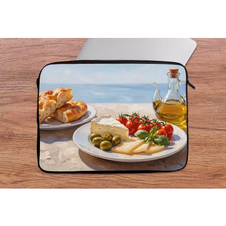 Eten - Middellandse Zee - Natuur - Geschilderd laptophoes neopreen klein -tafel