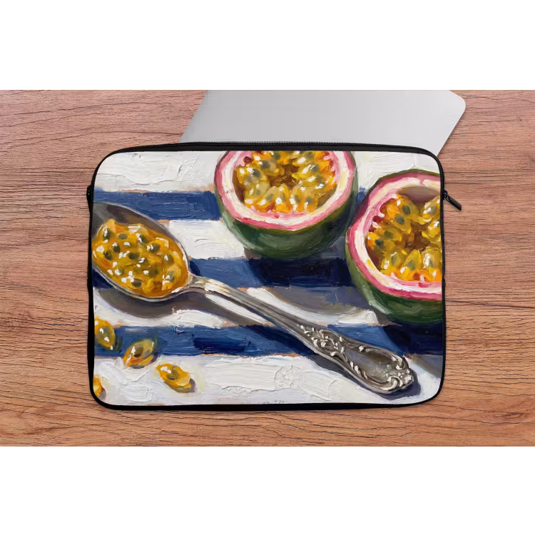 Eten - Passievrucht - Tropisch - Modern - Kleurrijk laptophoes neopreen klein -tafel