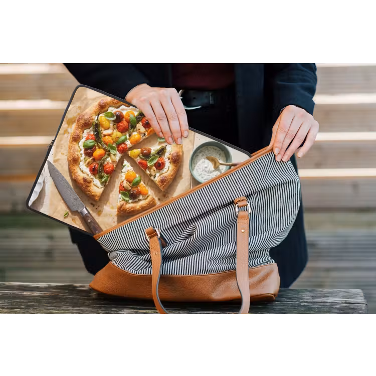 Eten - Tomaten - Basilicum - Maaltijd - Vers laptophoes neopreen klein -tas