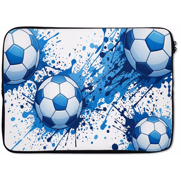 Voetballen - Verf - Sport - Blauw laptophoes neopreen klein -zkaufland3dotto