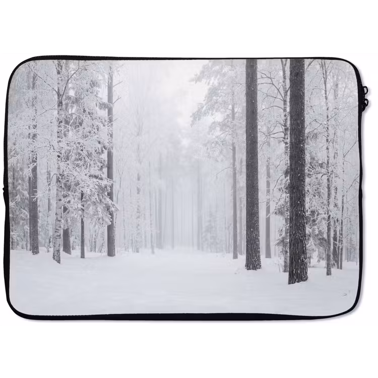Bos - Sneeuw - Pad - Winter - Stilte laptophoes neopreen klein -zkaufland3dotto