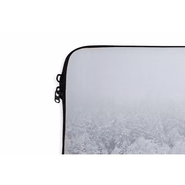 Bos - Sneeuw - Winter - Natuur - Wit laptophoes neopreen klein -detail