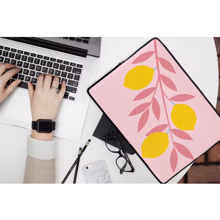 Fruit - Tak - Natuur - Abstract - Roze laptophoes neopreen klein -bureau