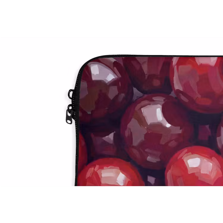 Fruit - Kersen - Eten - Modern - Rood laptophoes neopreen klein -detail