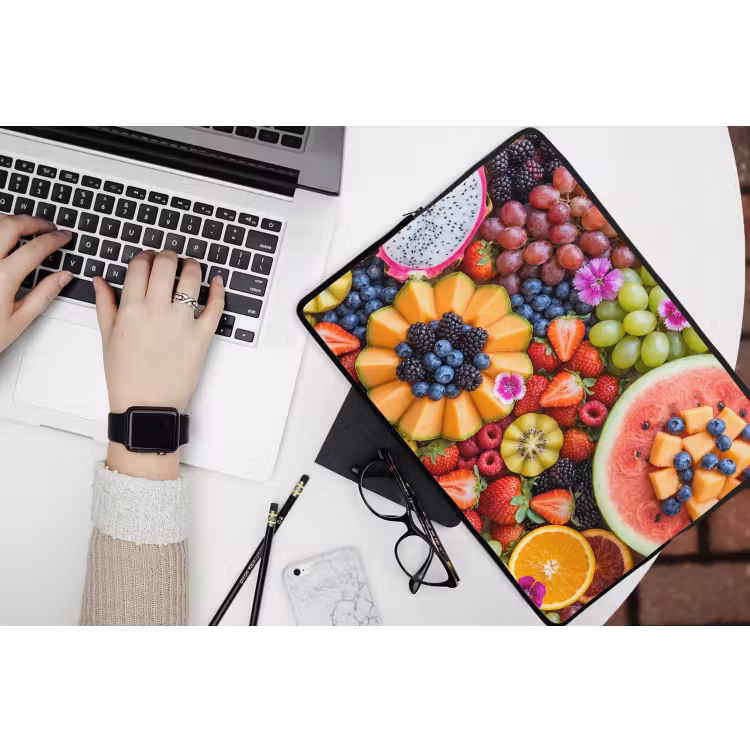 Fruit - Vers - Variatie - Eten - Kleurrijk laptophoes neopreen klein -bureau