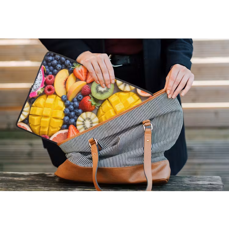 Fruit - Versneden - Kleurrijk - Eten - Gezond laptophoes neopreen klein -tas