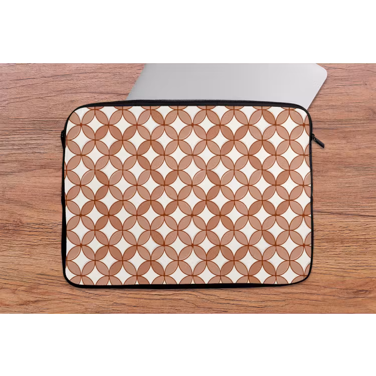 Geometrisch - Cirkels - Modern - Terracotta laptophoes neopreen klein 279 -tafel