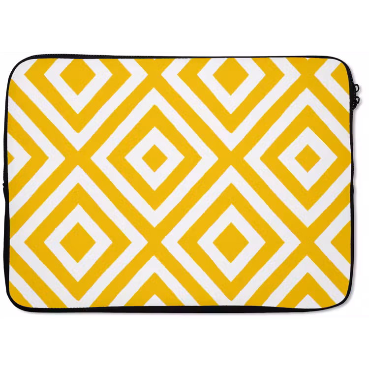 Geometrisch - Lijnen - Modern - Geel - Wit laptophoes neopreen klein 279 -zkaufland3dotto
